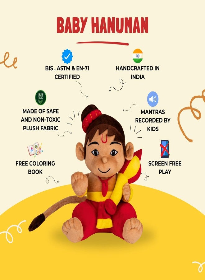 Panda's Box Mantra Chanting Musical Baby Hanuman Plush Toy | Best Gift for Kids - Image 3